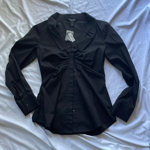 WHBM White House Black Market NWT size 6 black shirt stretch